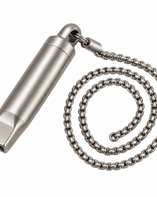 Whistle Survival Titanium Tool Outdoor Chain Steel Stainless