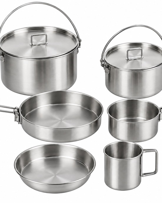 Set Camping Steel Stainless
