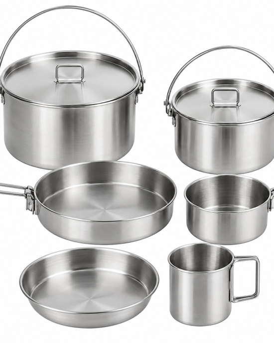 Set Camping Steel Stainless